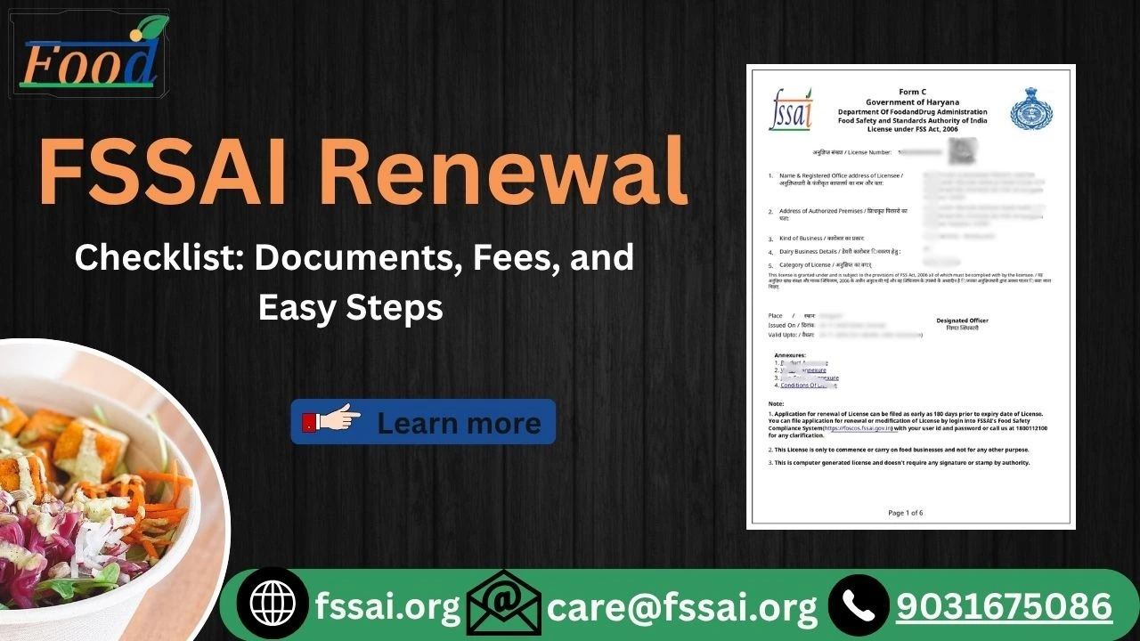 FSSAI Renewal Checklist